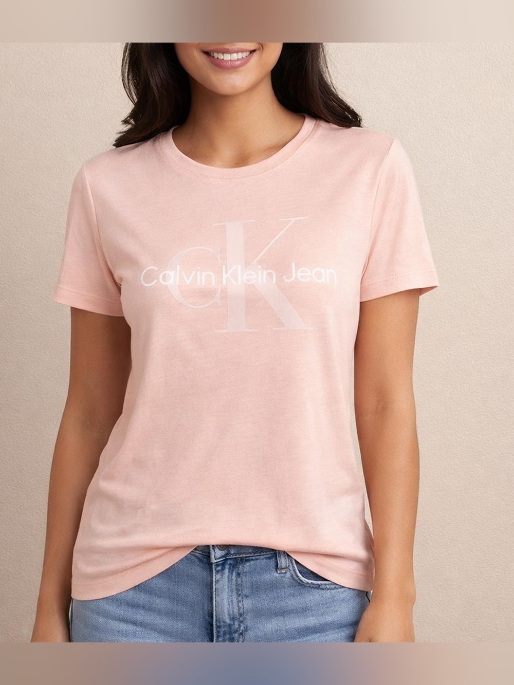 Nwt Calvin Klein Jeans Women's Pink Logo Tee Medium